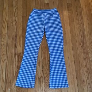 Urban Outfitters Blue Plaid Flared Pants